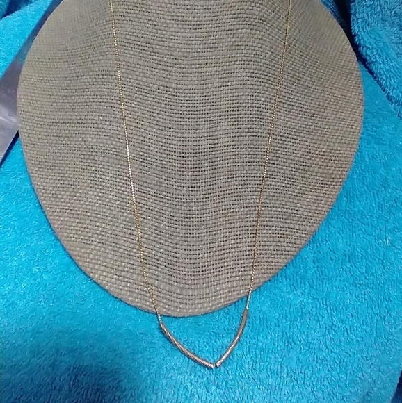 Goldtone chain with goldtone tube beads vintage - Picture 1 of 4